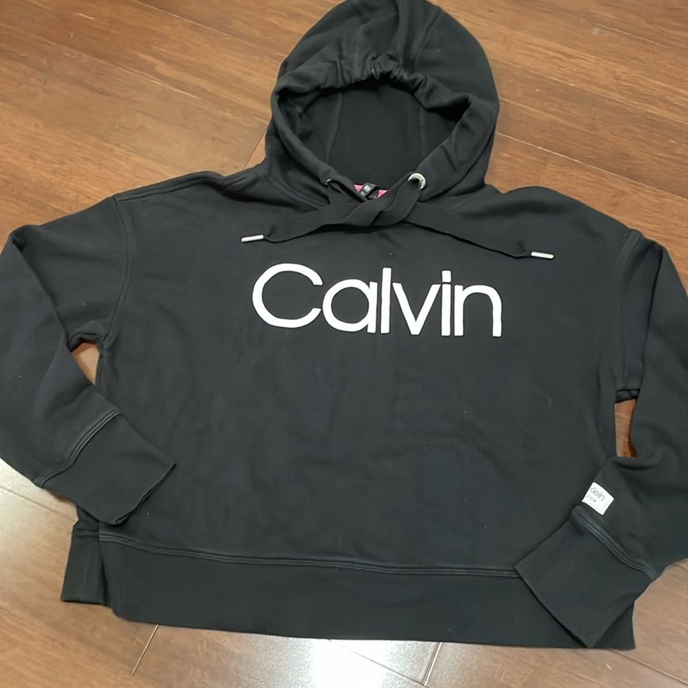 Calvin Klein. Black Logo Hoodie Sweatshirt